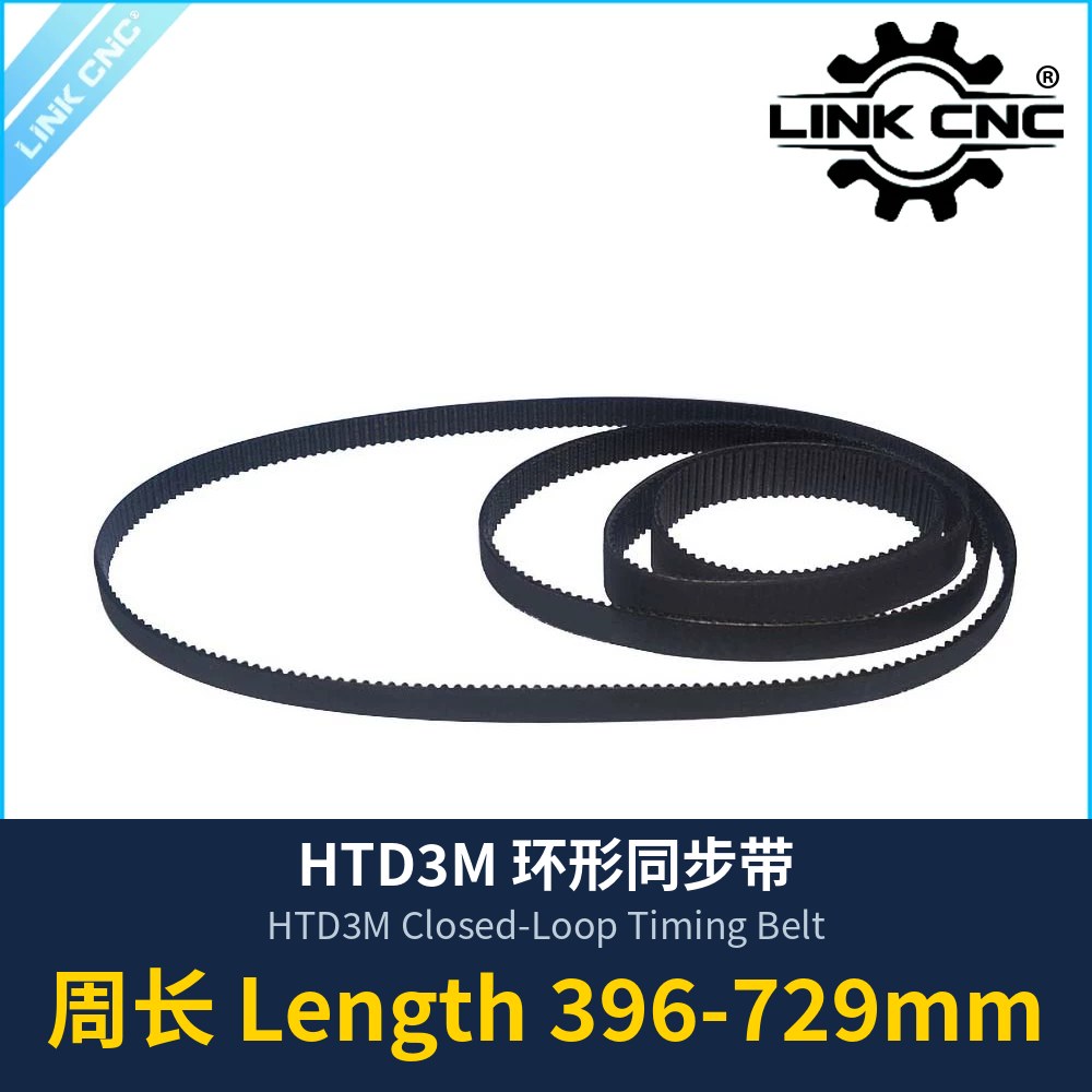 HTD3M Closed-Loop Timing Belt, Length 396-729mm