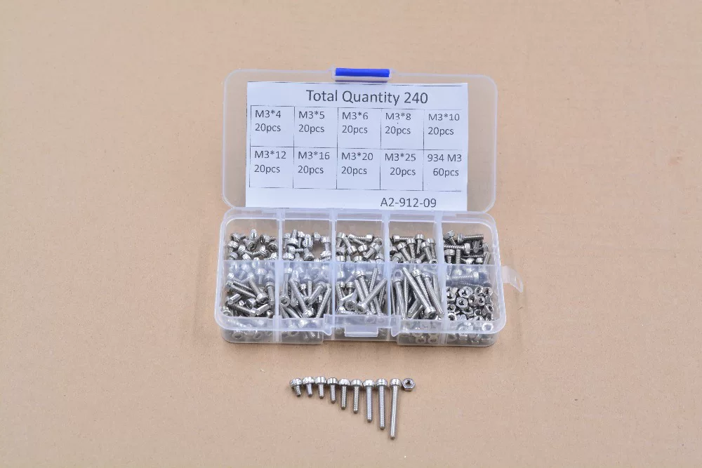 304 Stainless DIN912 Socket Screw Assortment Box