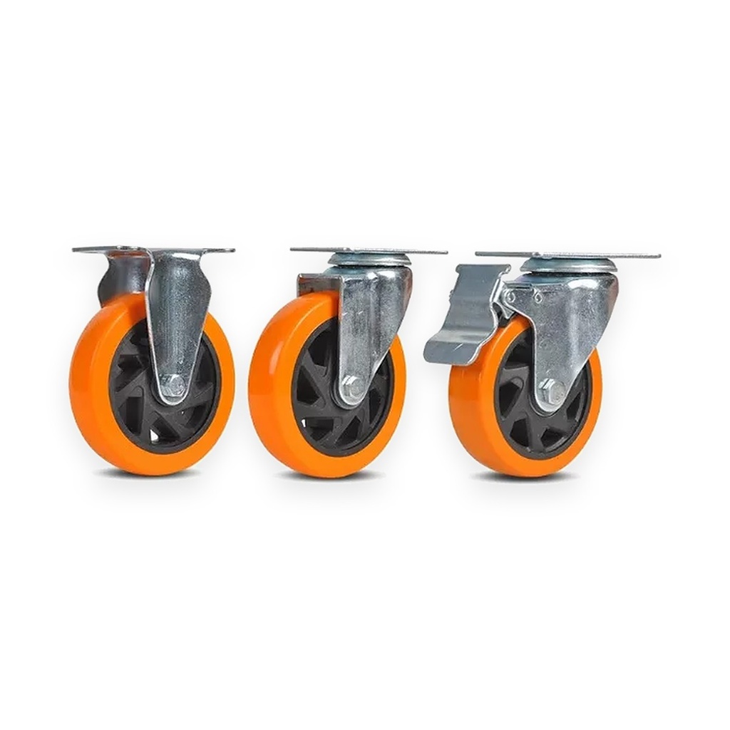 Orange PU Cart Caster