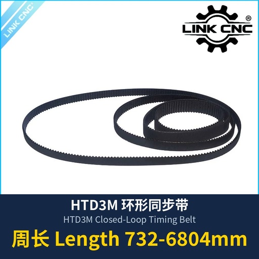 HTD3M Closed-Loop Timing Belt, Length 732-6804mm