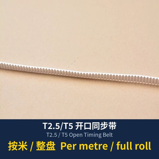 T2.5 / T5 Open Timing Belt (per meter)