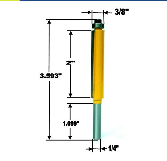 1/4 Shank Long Double-Flute Straight Bit